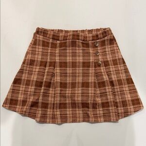 Knitworks Plaid Skort in Brown and Tan